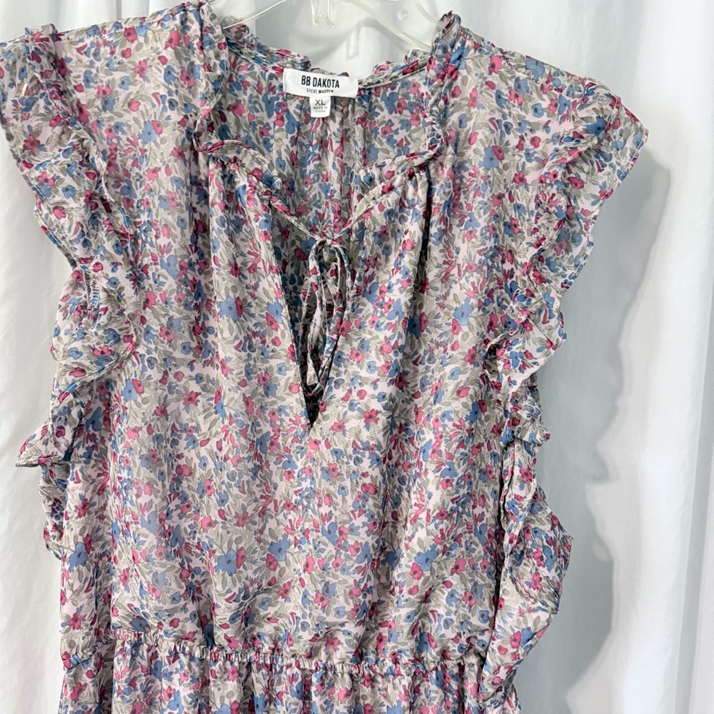 BB Dakota Multicolor Floral Ruffle Dress
